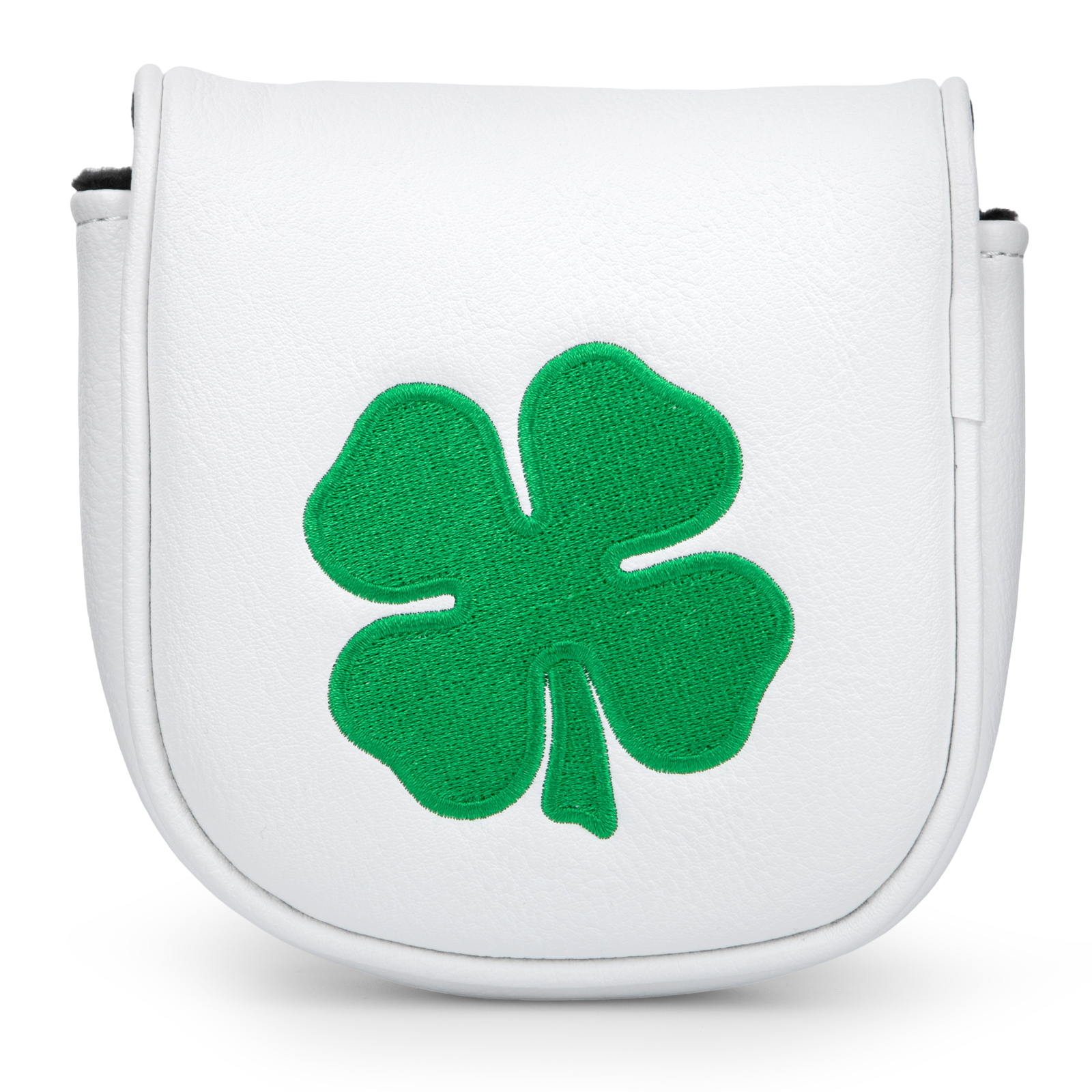 A white cover with a large green shamrock centered on its front.