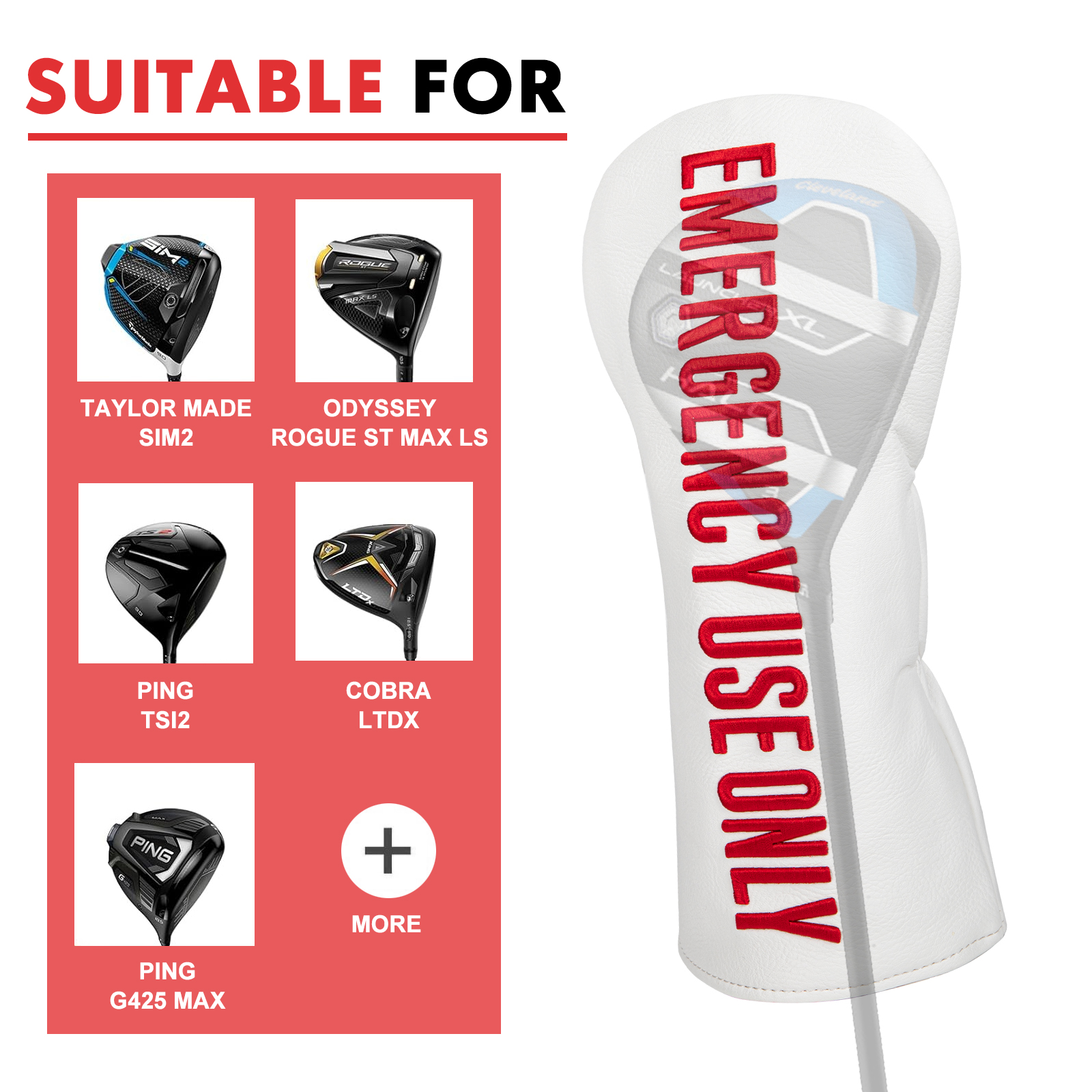 A product graphic pairs a white cover with red lettering and a pink panel of small club illustrations.
