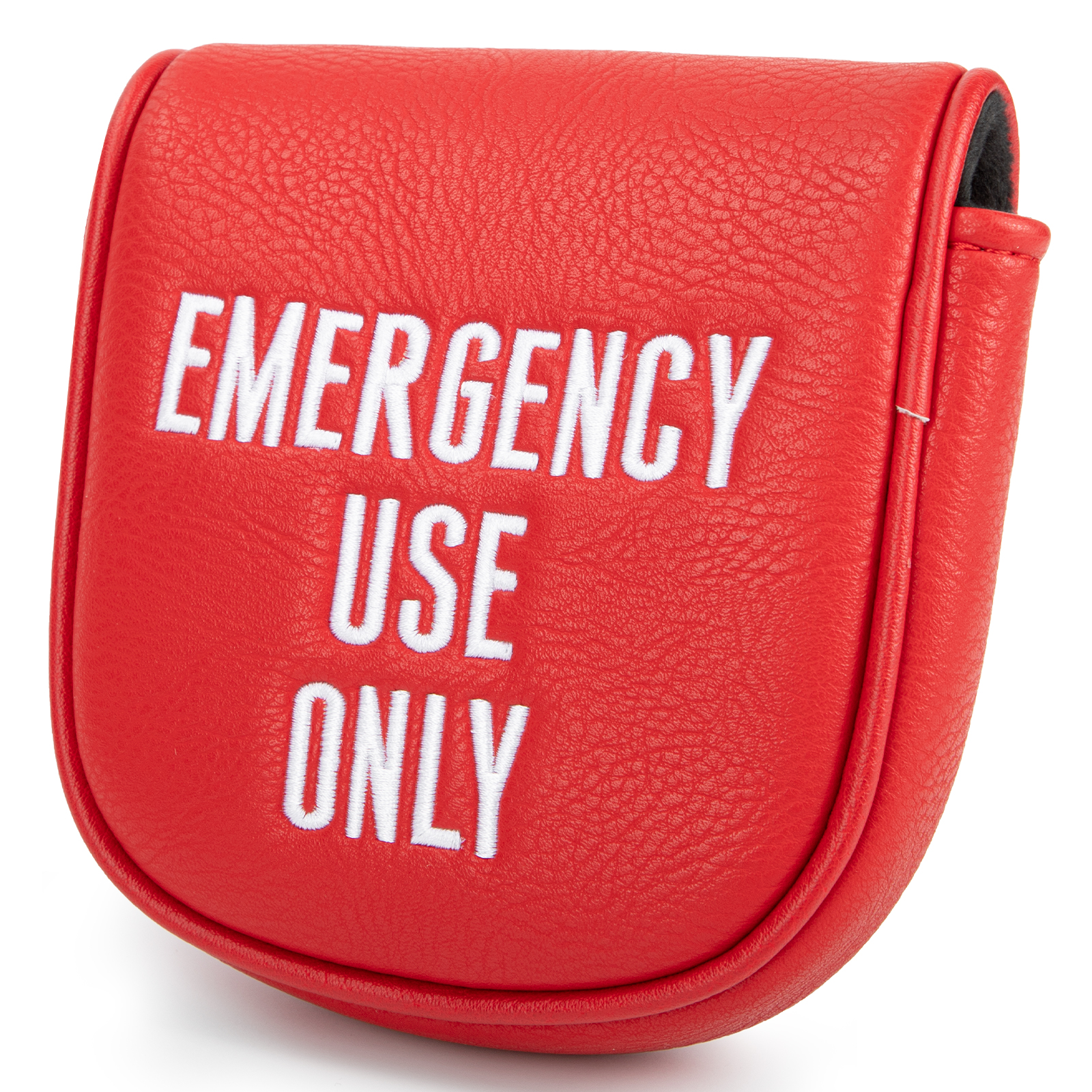 A bright red square cover displays the white stacked text “EMERGENCY USE ONLY.”