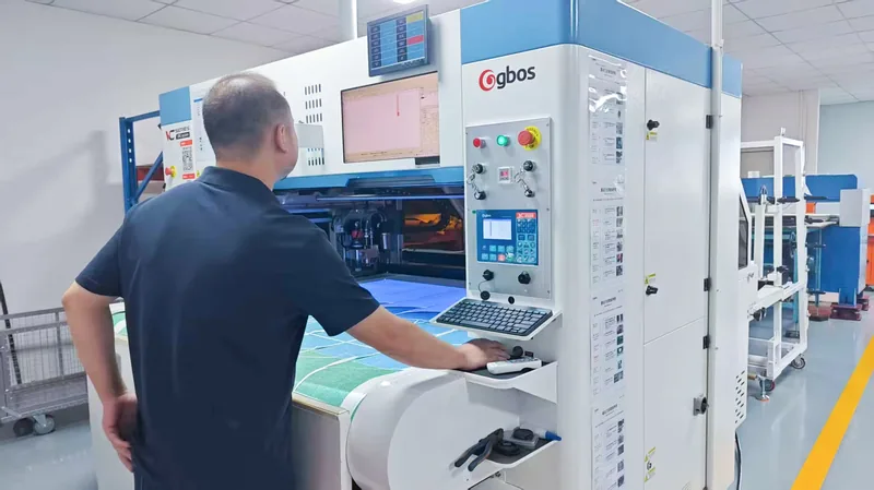 Operator using a production-machine console